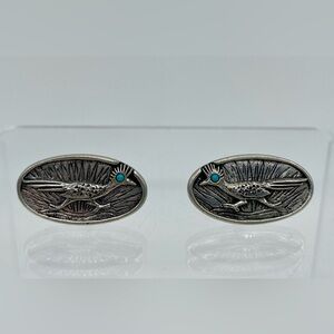 Vintage J. Ritter Pewter Roadrunner Cufflinks